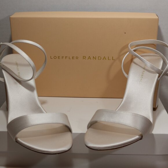 Loeffler RANDALL Malia Cream Curved−Heel Sandal - Picture 1 of 3